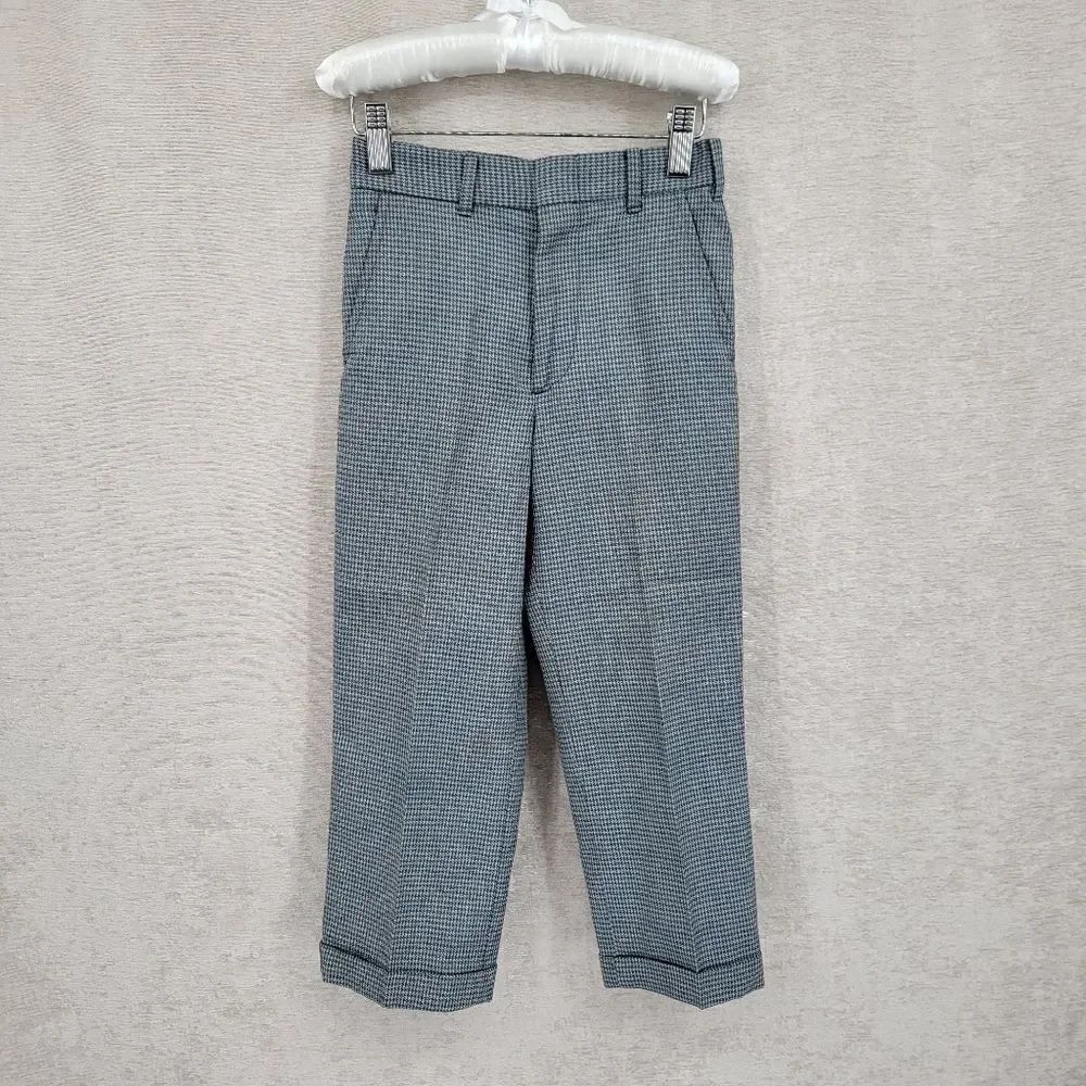Galey & Lord Vintage Gray Checkered Houndstooth Dress Pants 50s 60s Boys